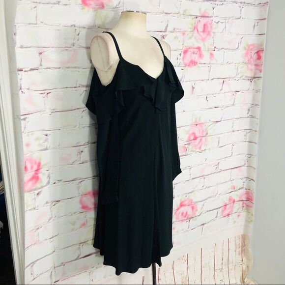 A.L.C. Felicia ruffle cold shoulder little black cocktail dress size 6 - Picture 6 of 14